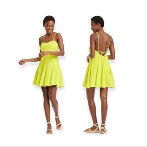 Vibrant pink linen Strappy Dress